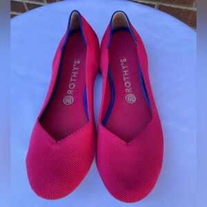Rothy’s pink The Flat rounded toe flats. Gently worn size 10.